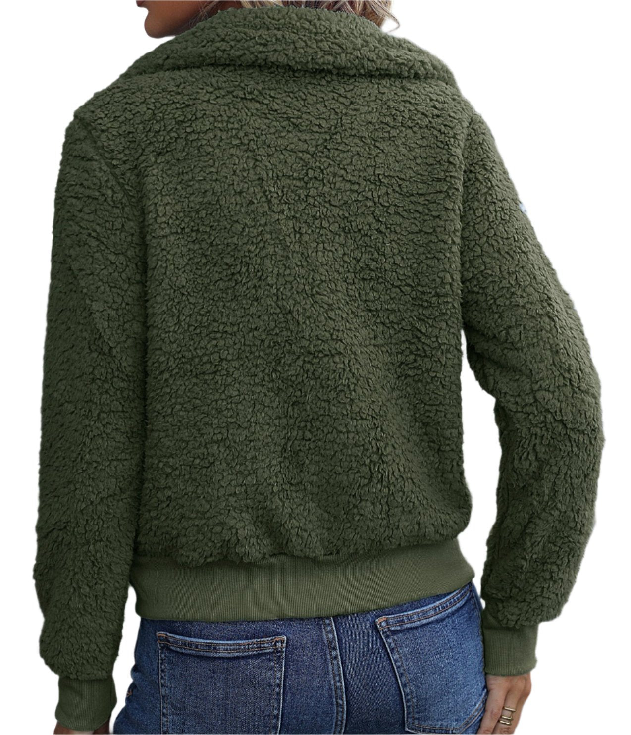 Collared Long Sleeve Zipper Coat