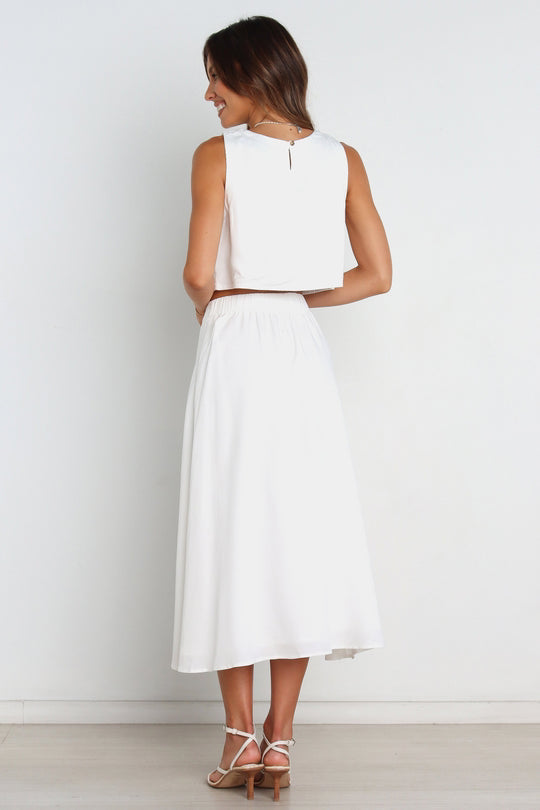 Elastic Waist Mid Waist Classic Skirt