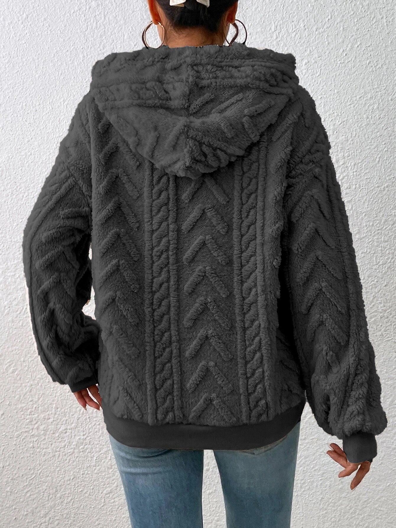Pullover Hooded Loose Plush Sweater