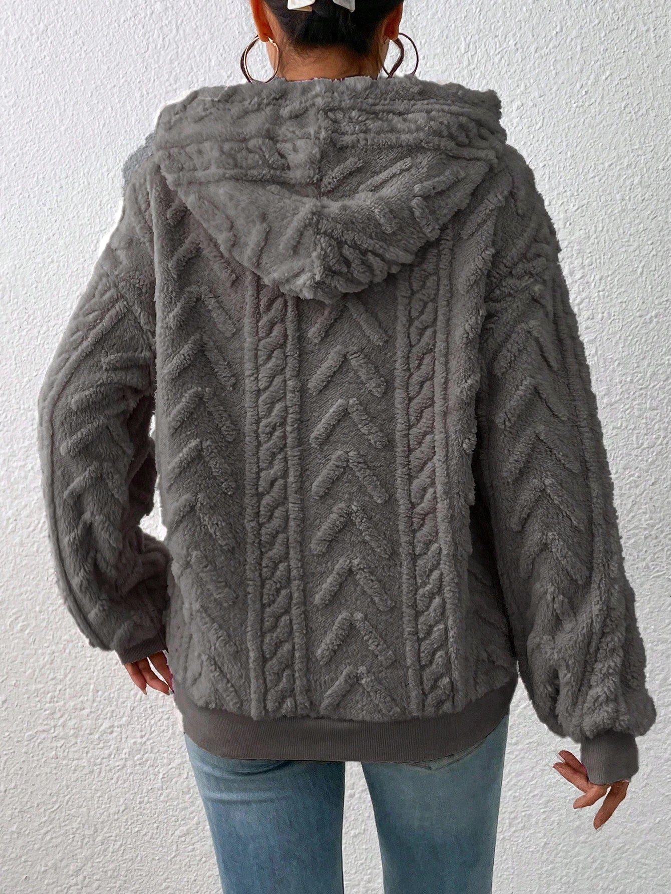 Pullover Hooded Loose Plush Sweater