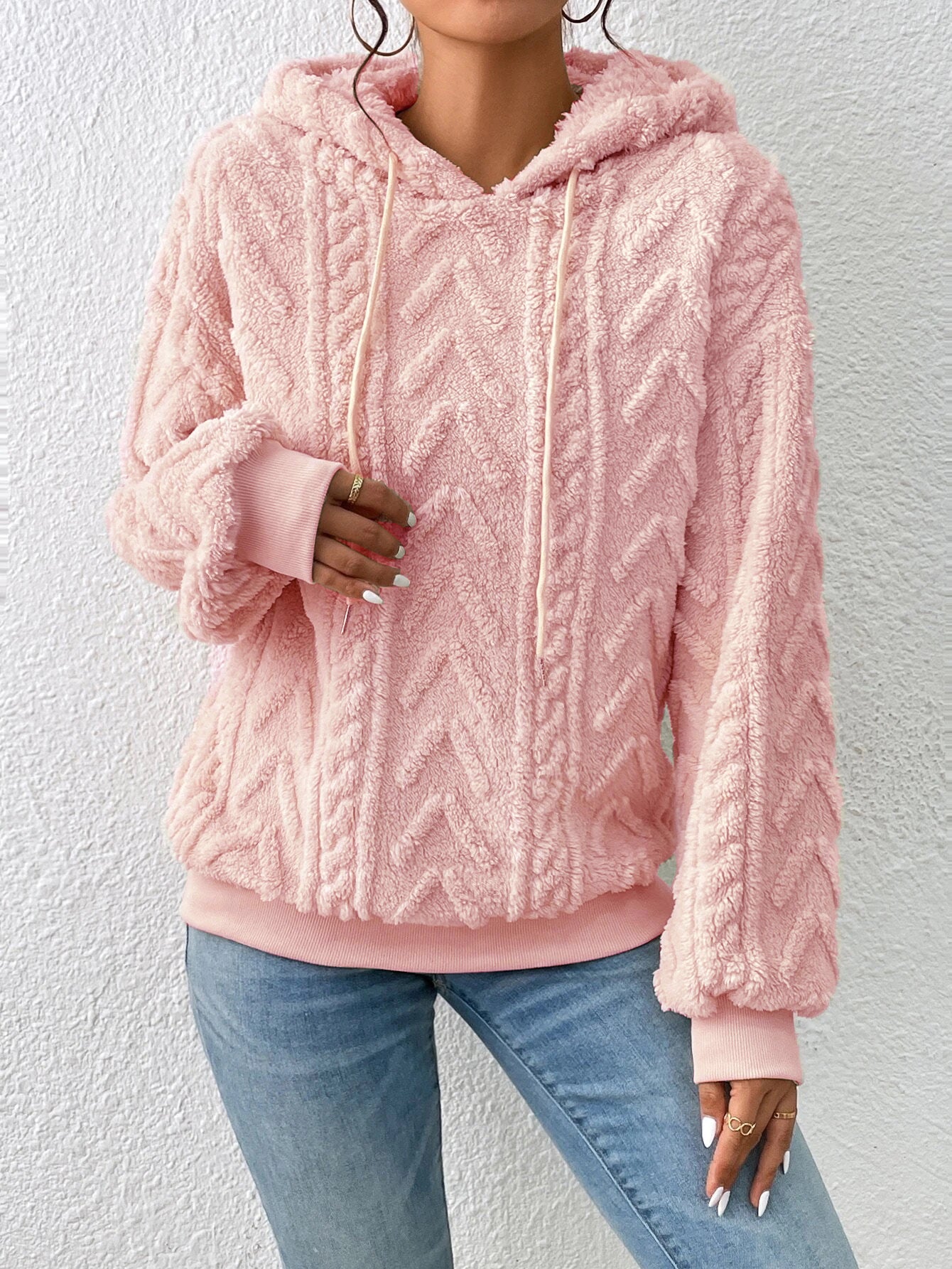 Pullover Hooded Loose Plush Sweater