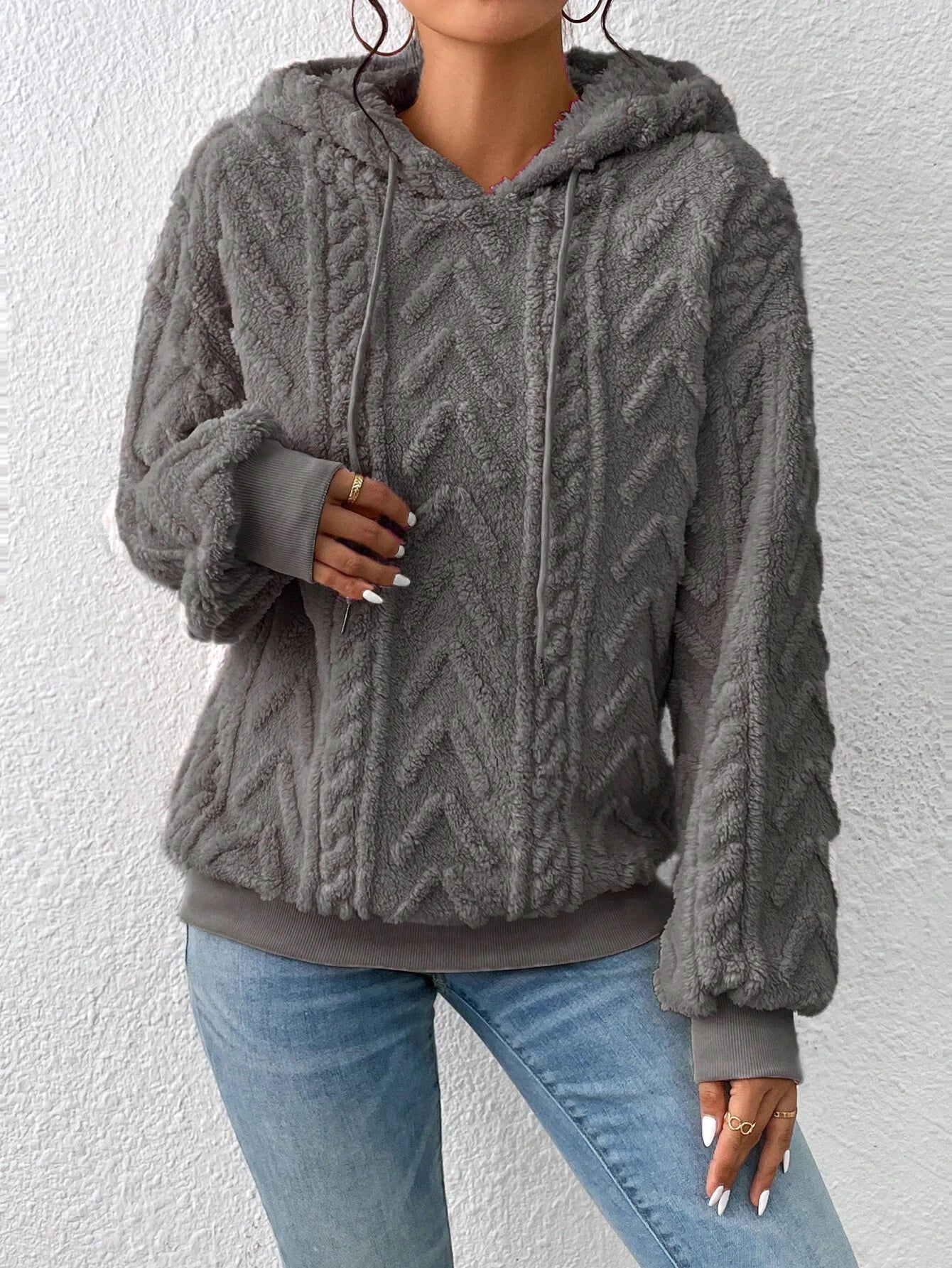 Pullover Hooded Loose Plush Sweater