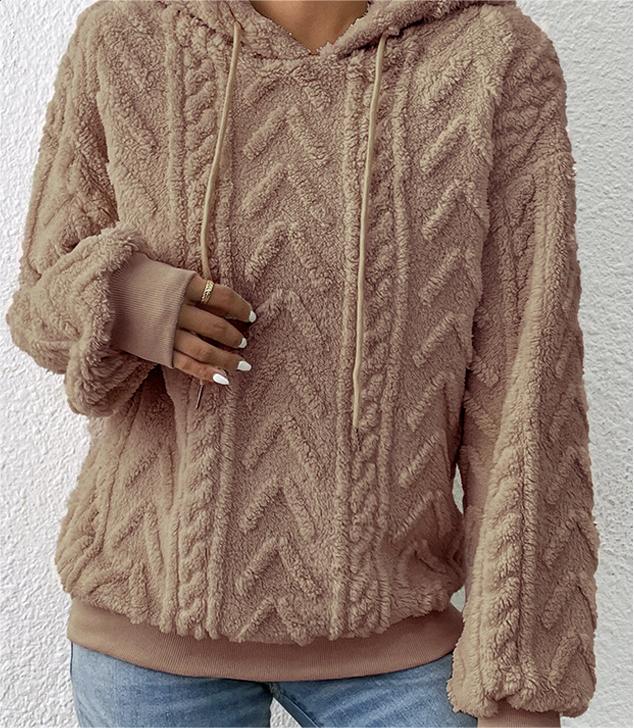 Pullover Hooded Loose Plush Sweater