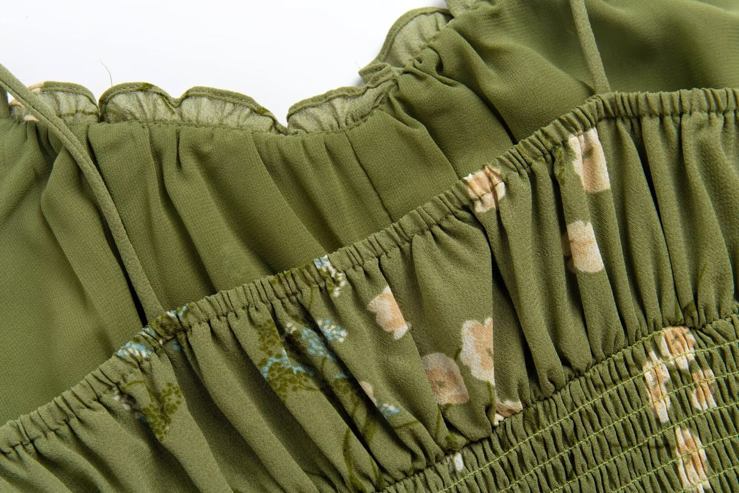Chiffon Sweet Ruffled Pleated Slim Fit Top