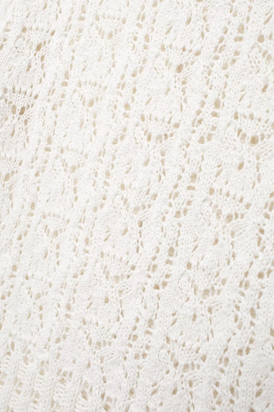 Decorated Button Mesh Knitted Cardigan