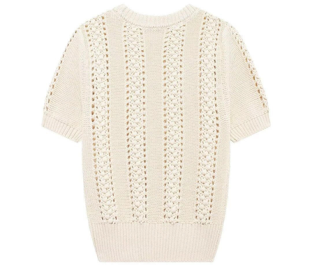 Casual Short Sleeved Knitwear Sweater Top