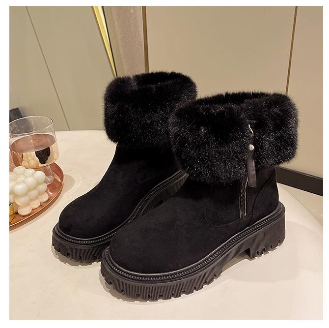 Furry Platform Snow Boots