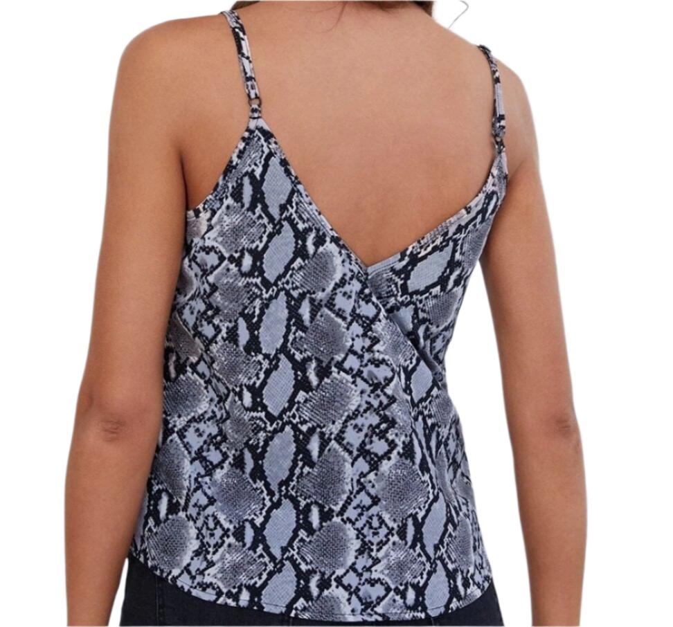 V-Neck Strap Printed Top
