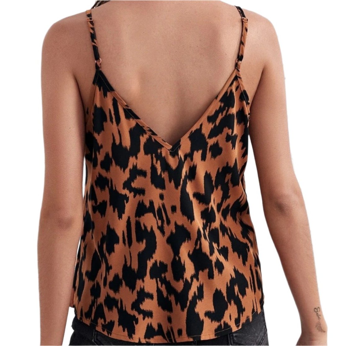 V-Neck Strap Printed Top