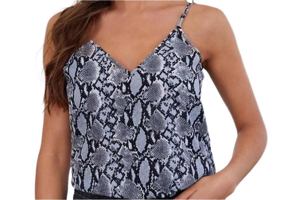 V-Neck Strap Printed Top