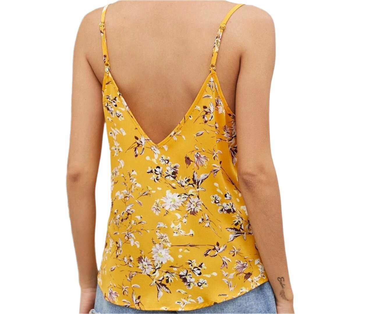 V-Neck Strap Printed Top