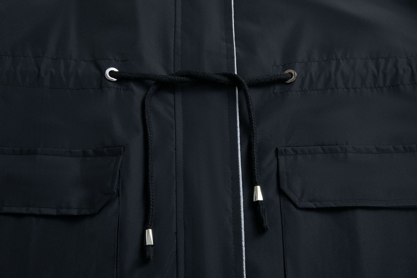 Trench Waterproof Hooded Striped Lining Coat