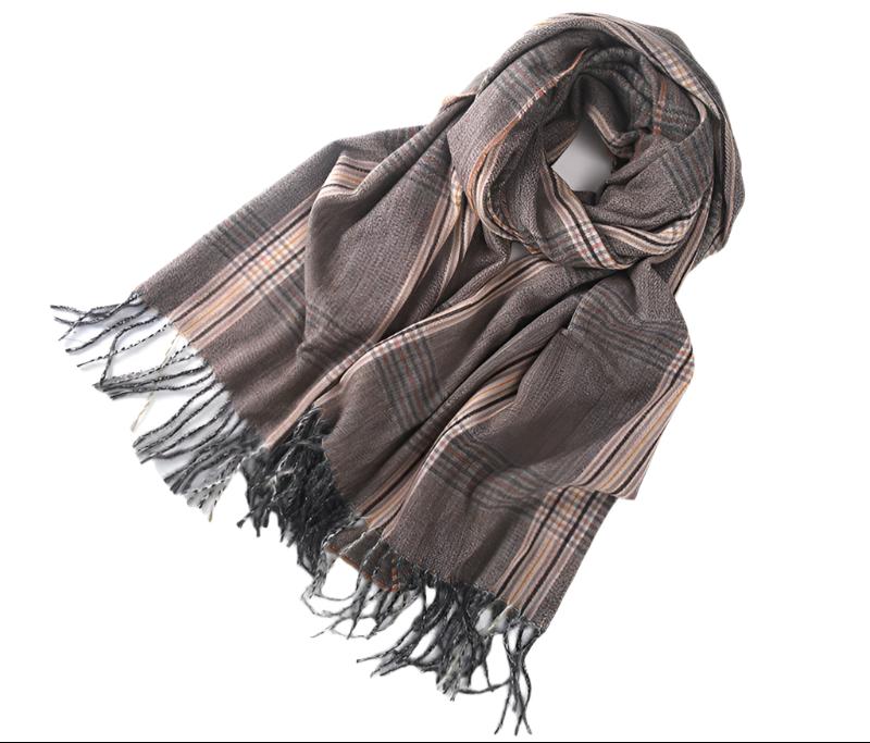 Barbed Fringe Plaid Scarf