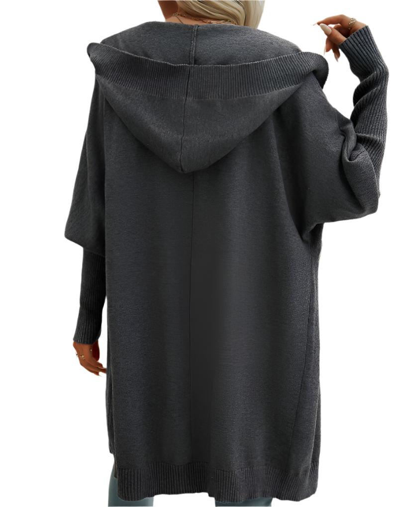 Casual Loose Hooded Mid-Length Cardigan