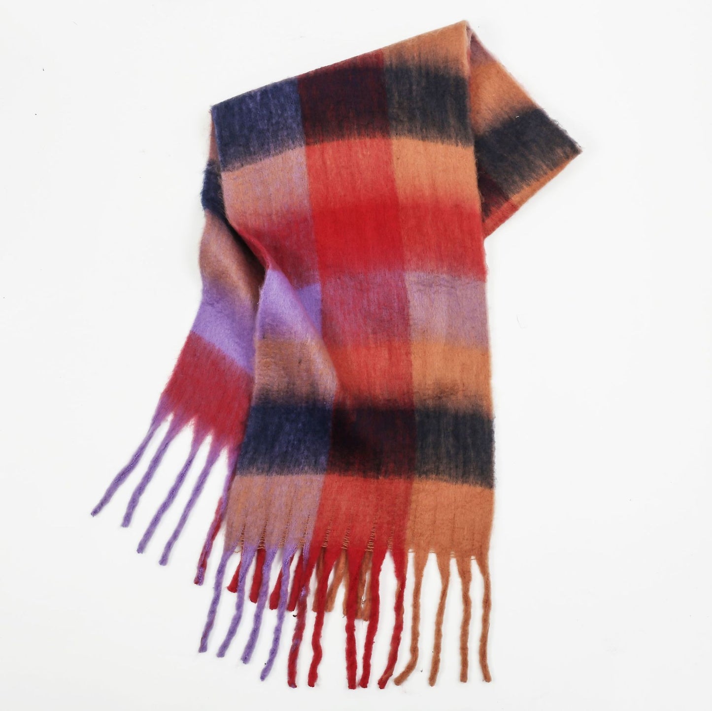 Mohair Lattice Tassel Scarf