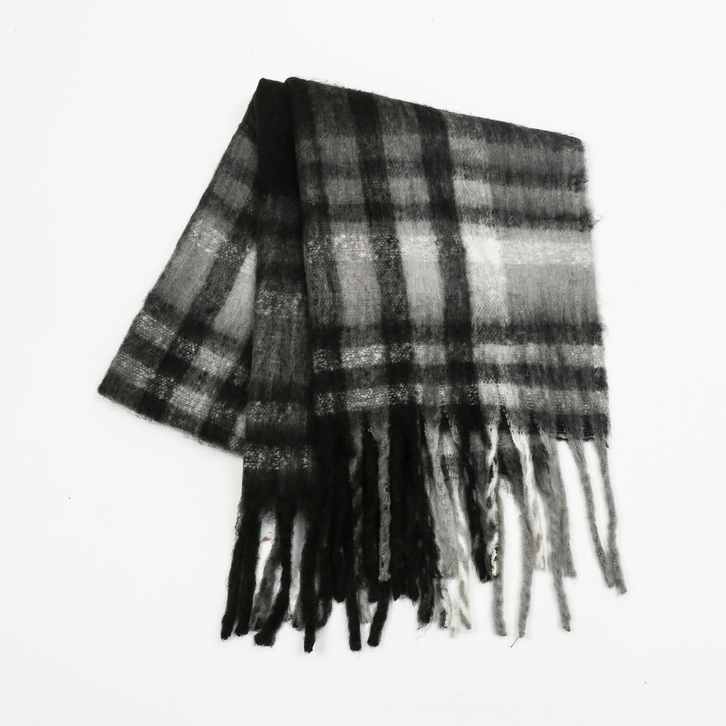 Plaid Tassel Scarf