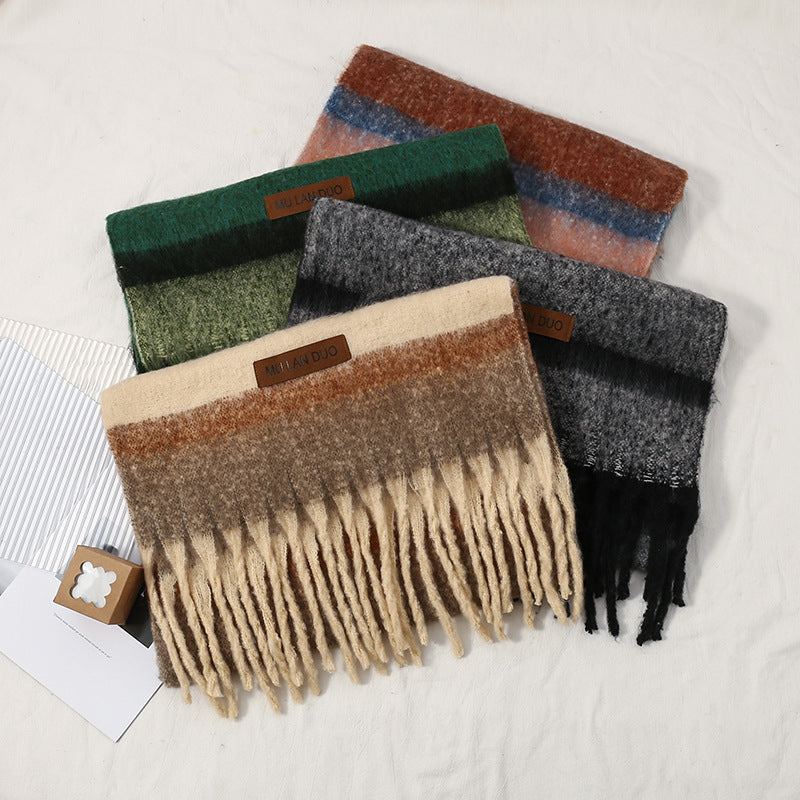 Striped Mohair Scarf