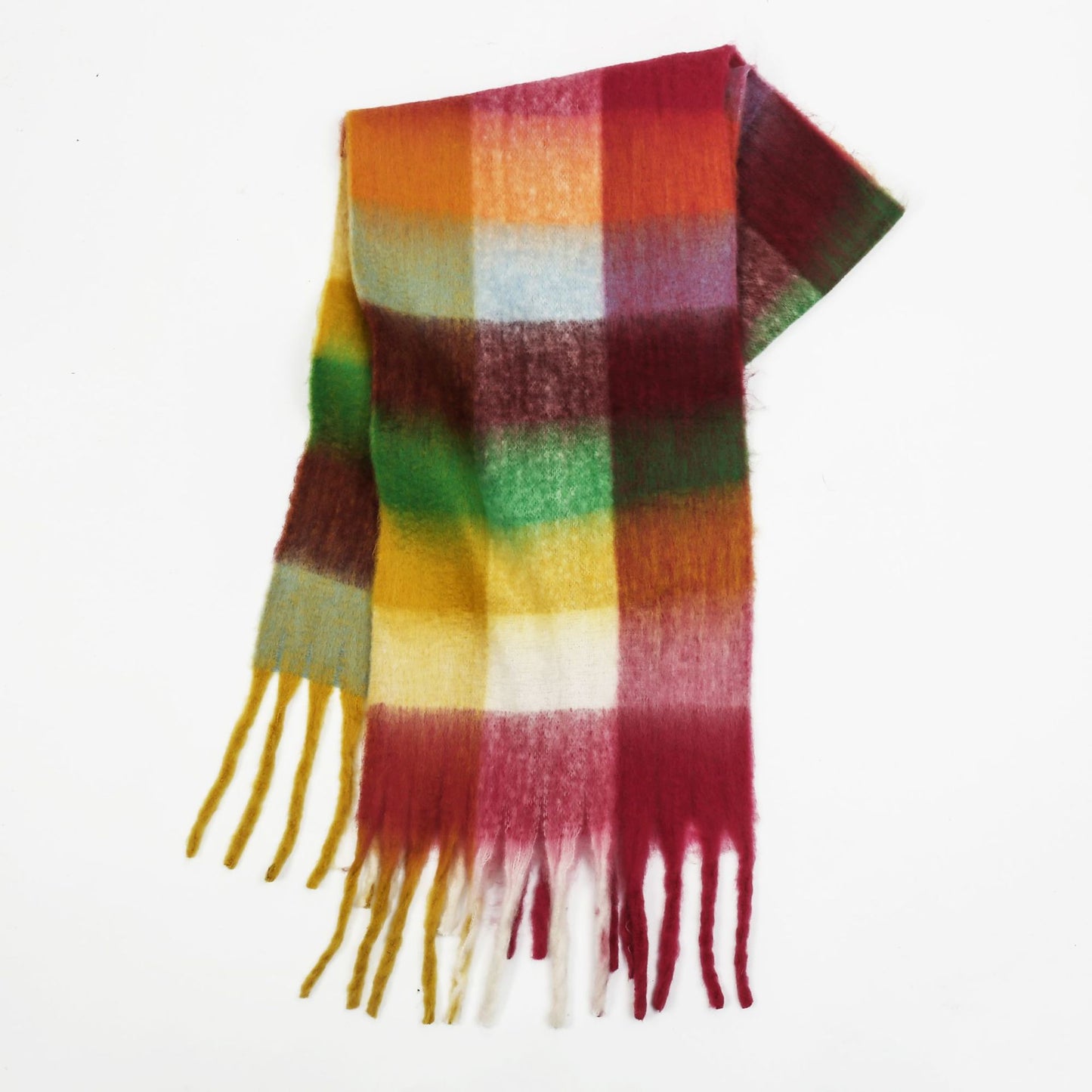 Mohair Lattice Tassel Scarf