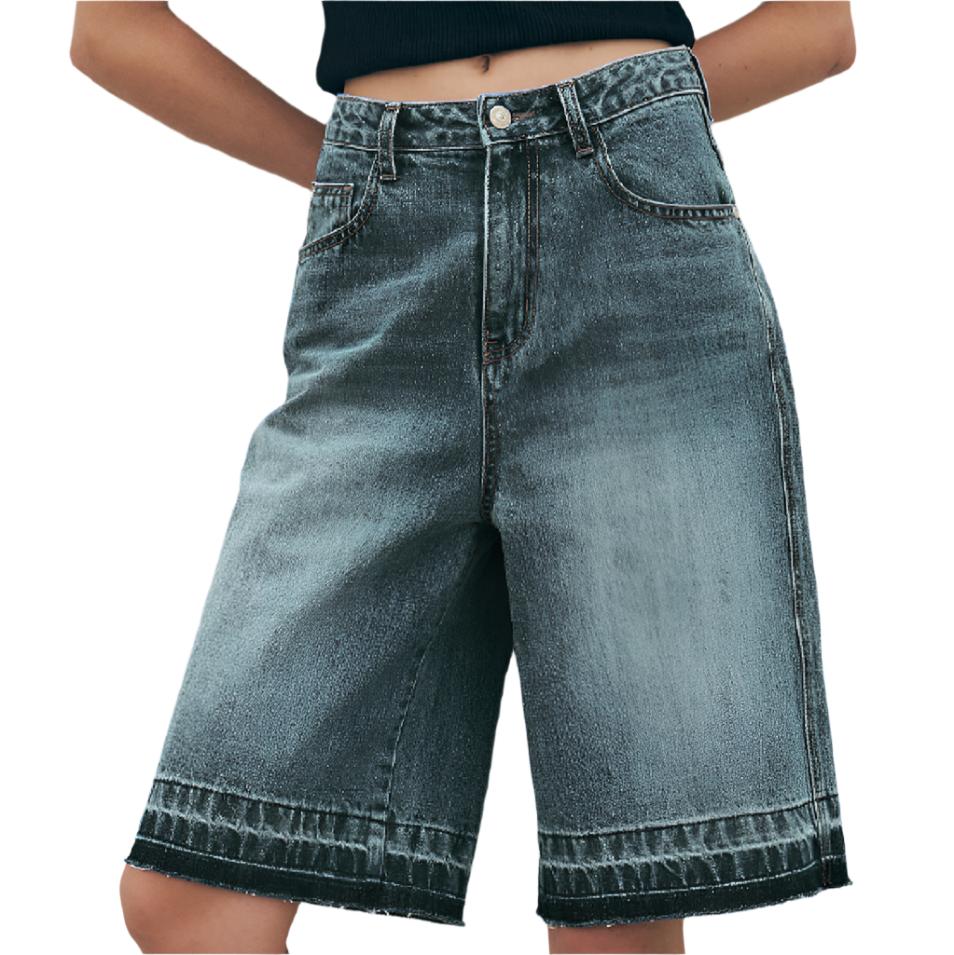 Retro Loose High Waist Casual Denim Shorts