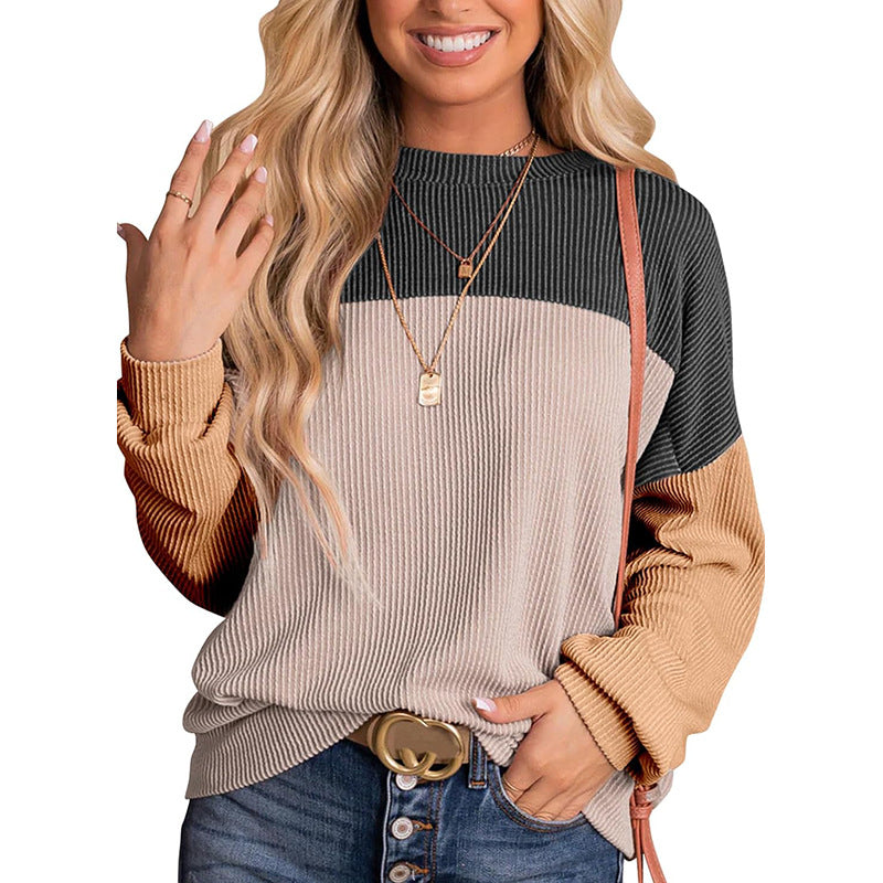 Casual Striped Multi Color Mosaic Sweater