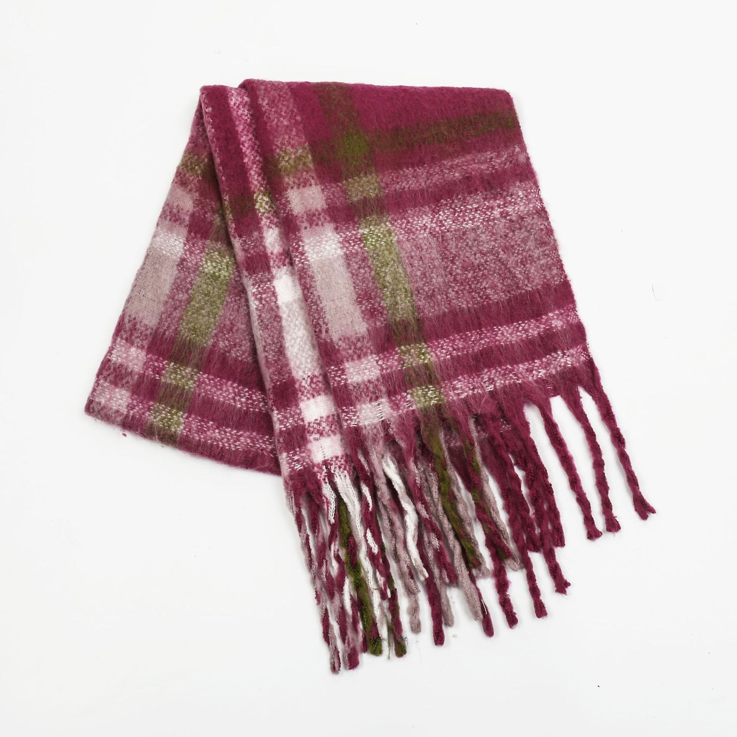 Plaid Tassel Scarf