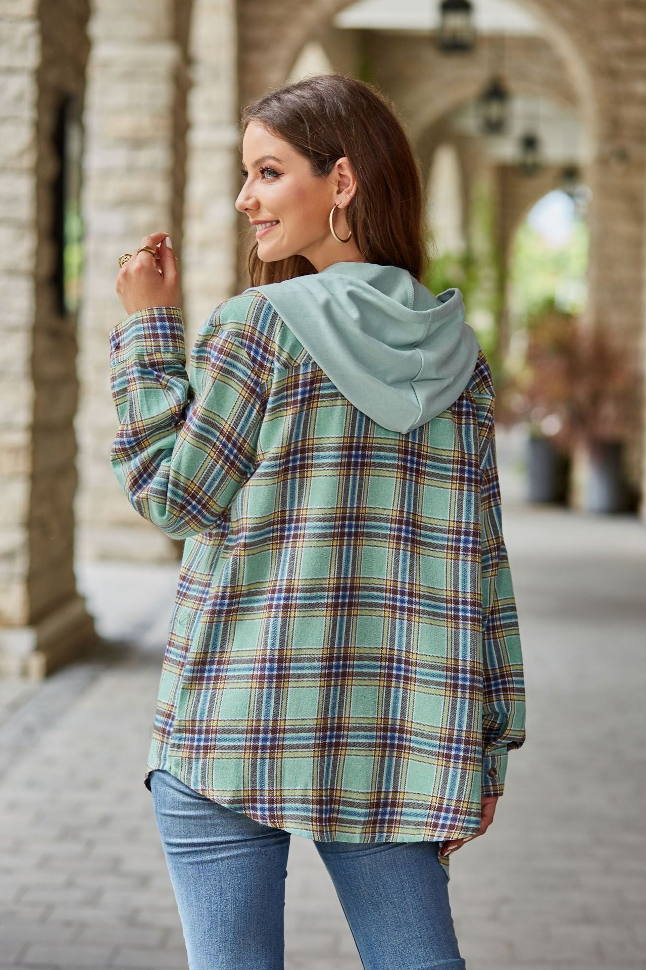 Casual Hoodie Plaid Shirt