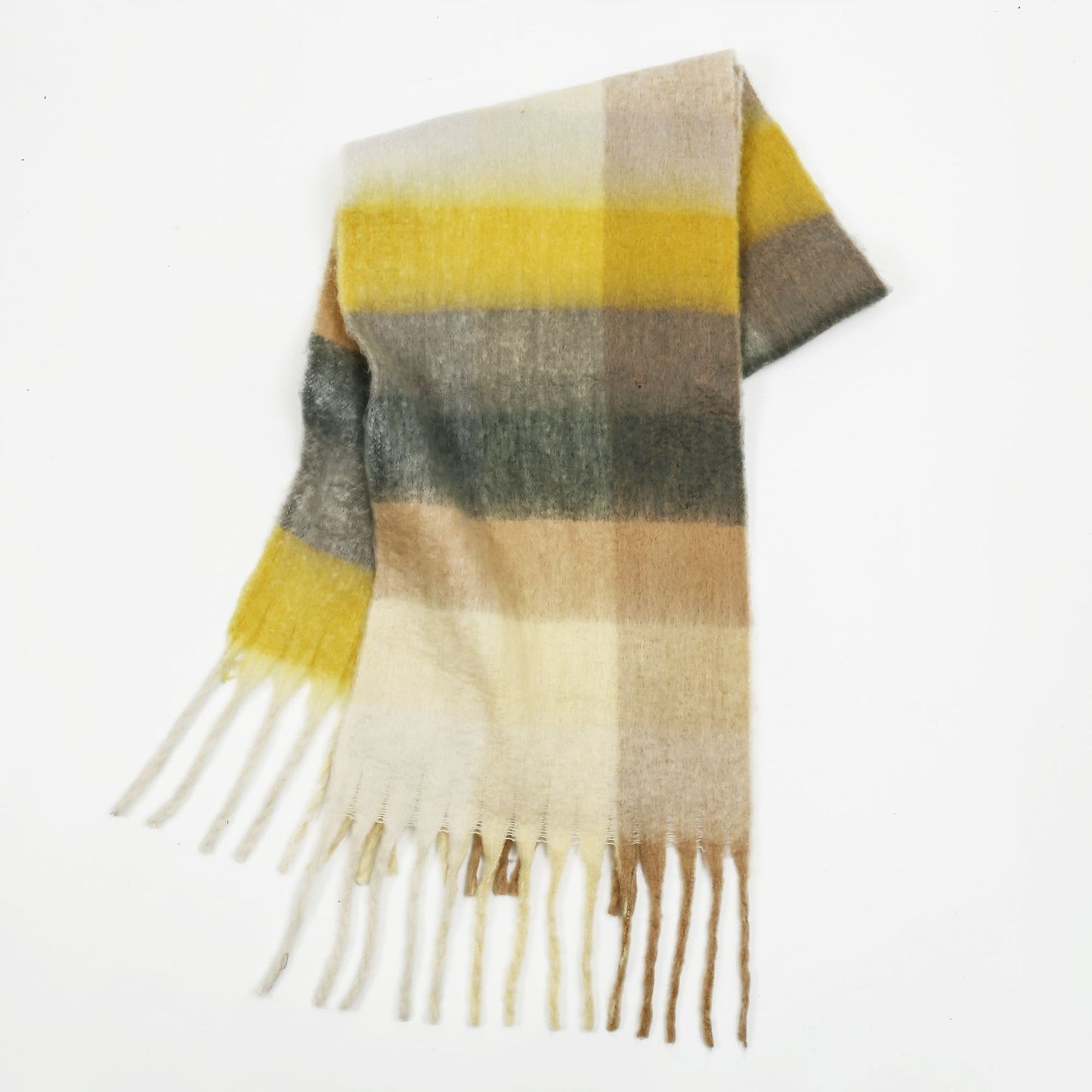 Mohair Lattice Tassel Scarf