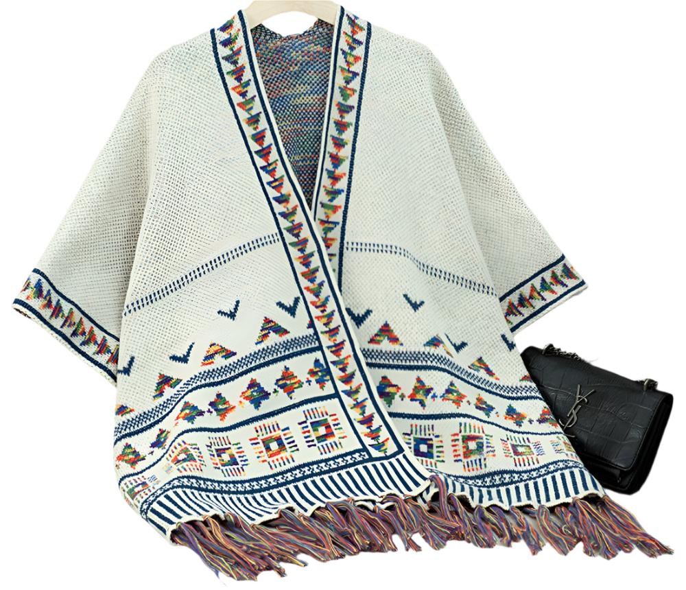 Knitted Tassel Shawl