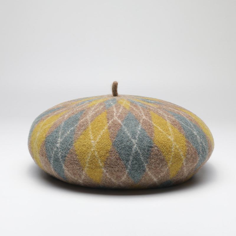 Argyle Wool Beret