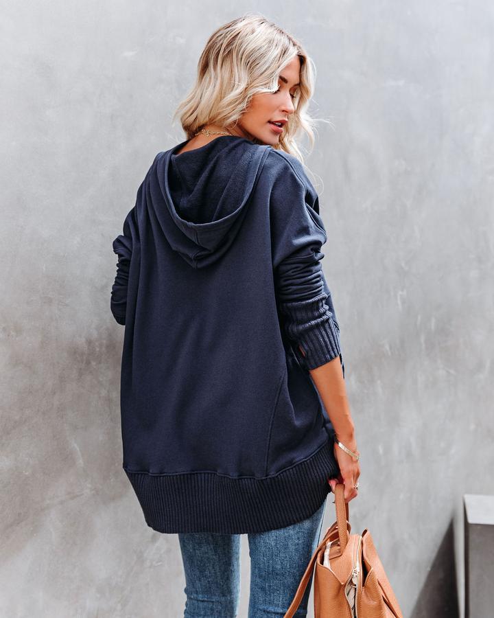 Loose Thread Patchwork Hooded Sweatshirt
