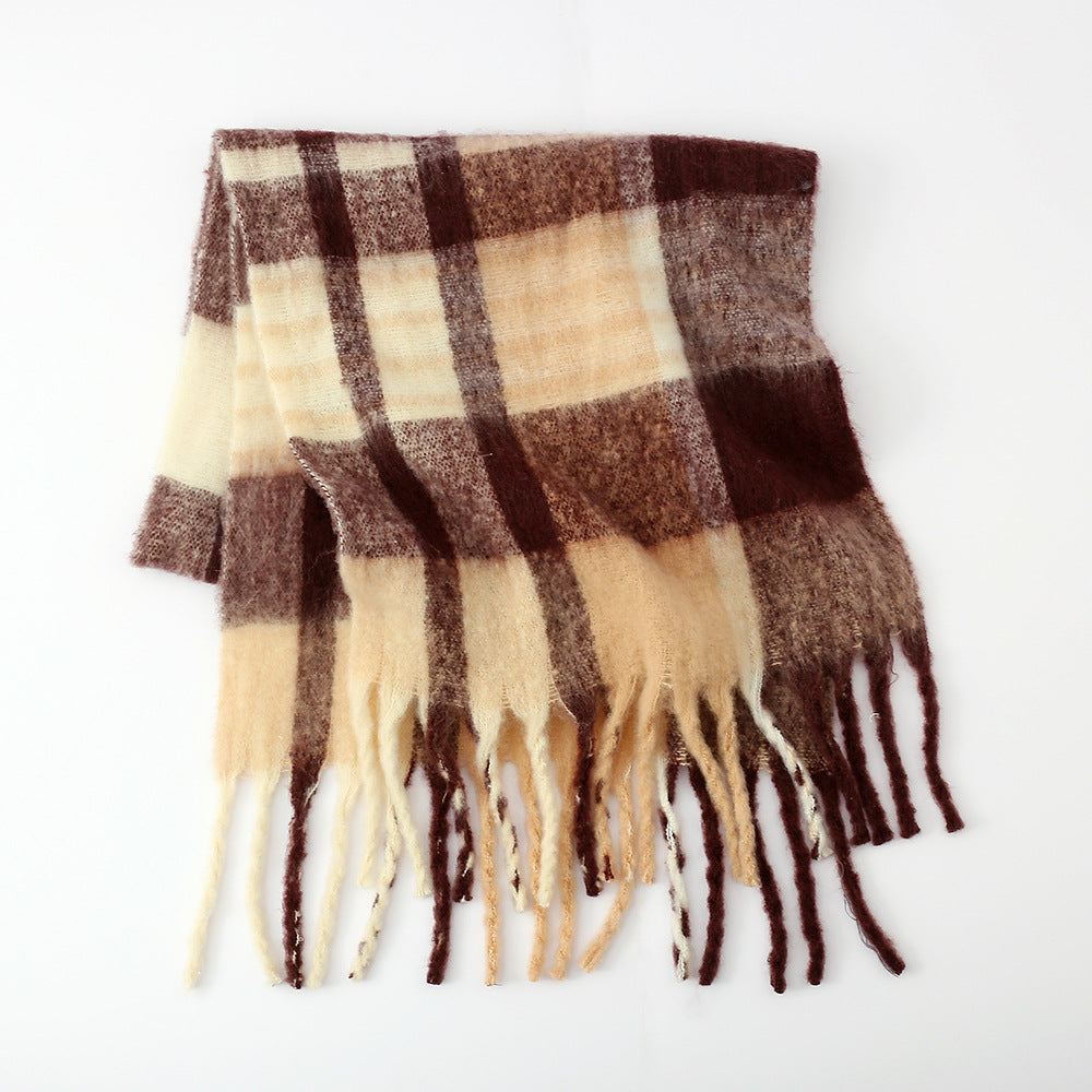 Plaid Mohair Scarf