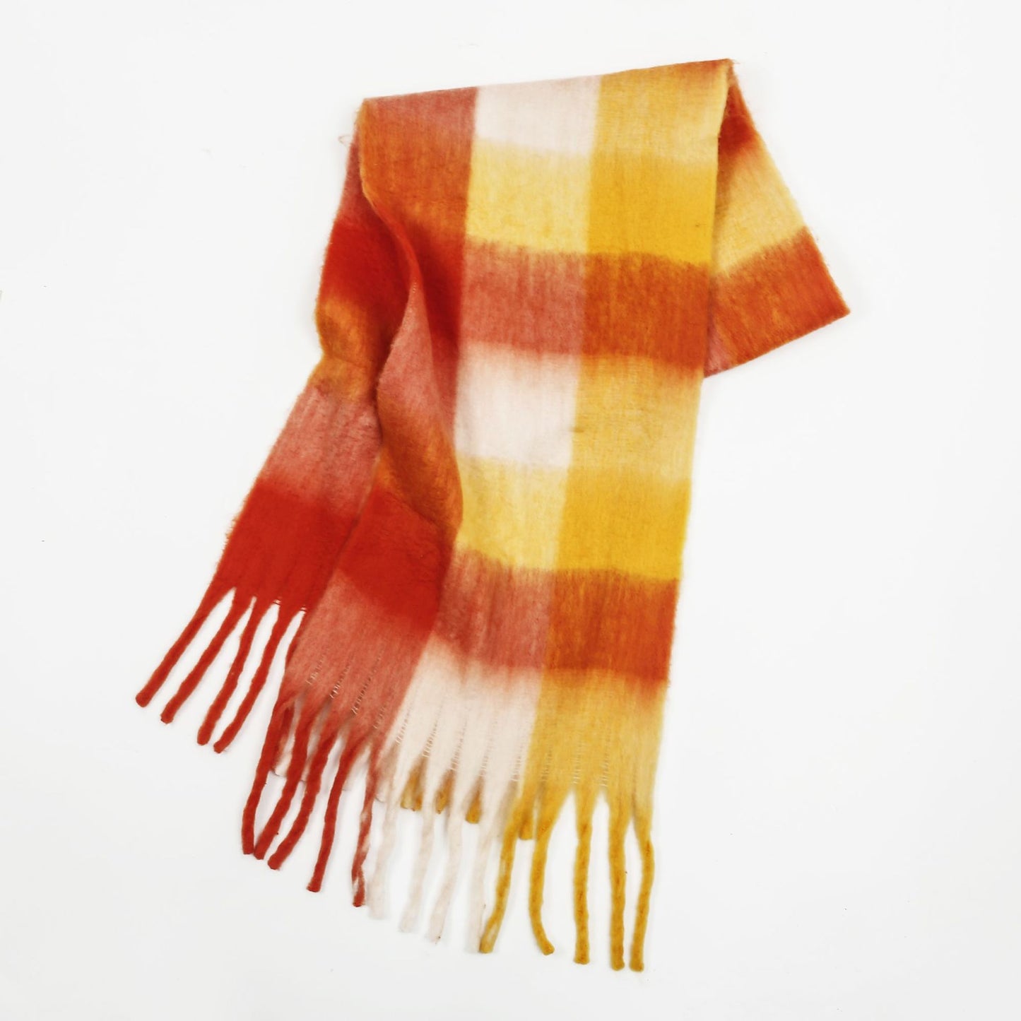 Mohair Lattice Tassel Scarf