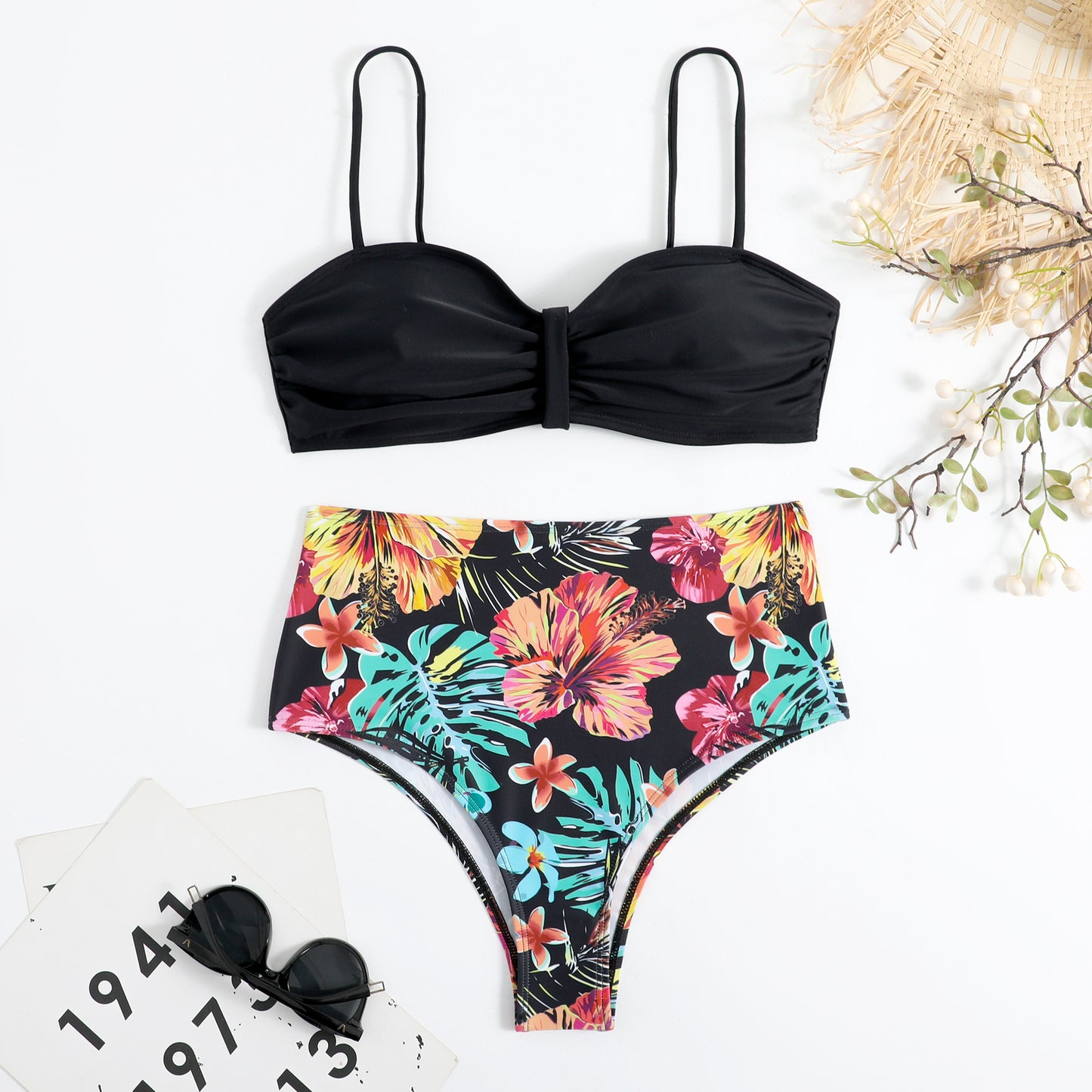 Split Retro Sexy Printed Bikini