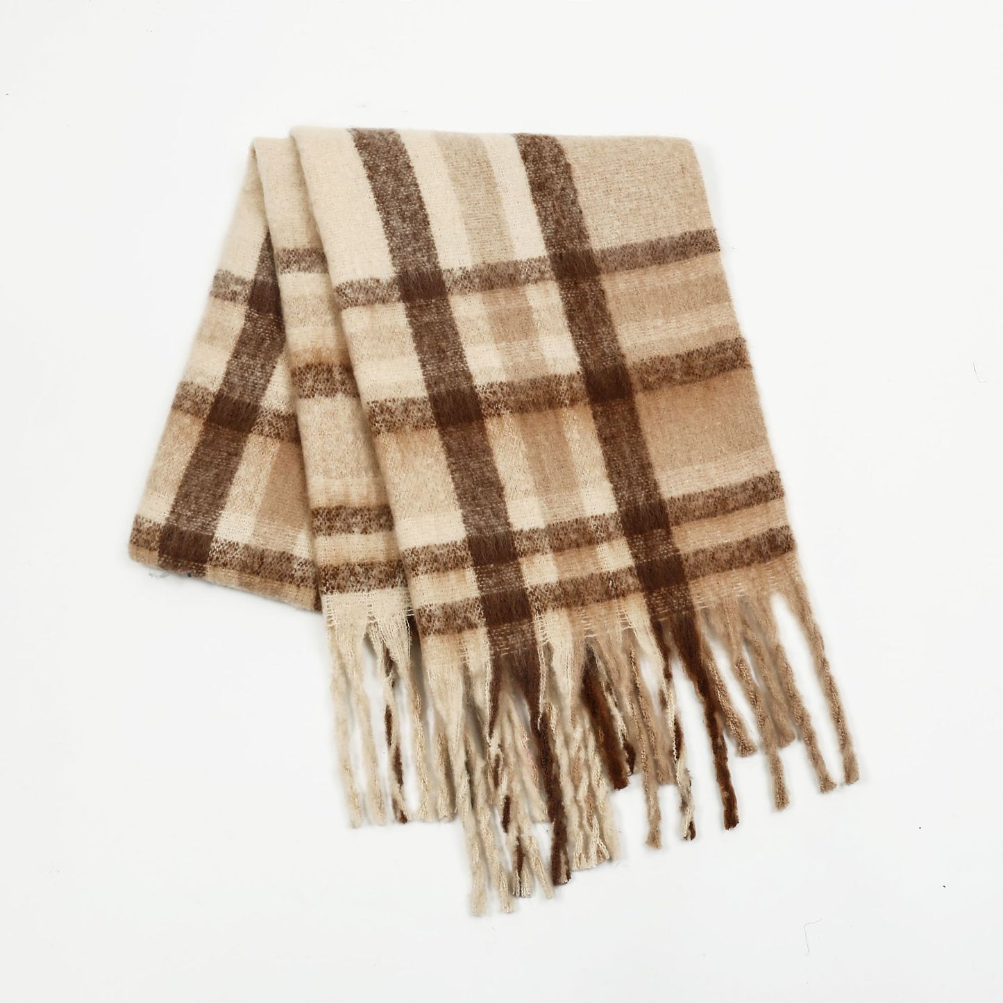 Plaid Tassel Scarf