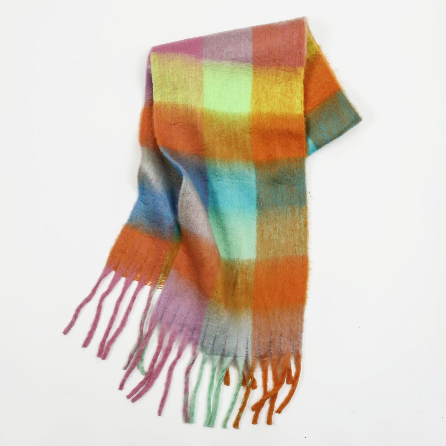 Mohair Lattice Tassel Scarf