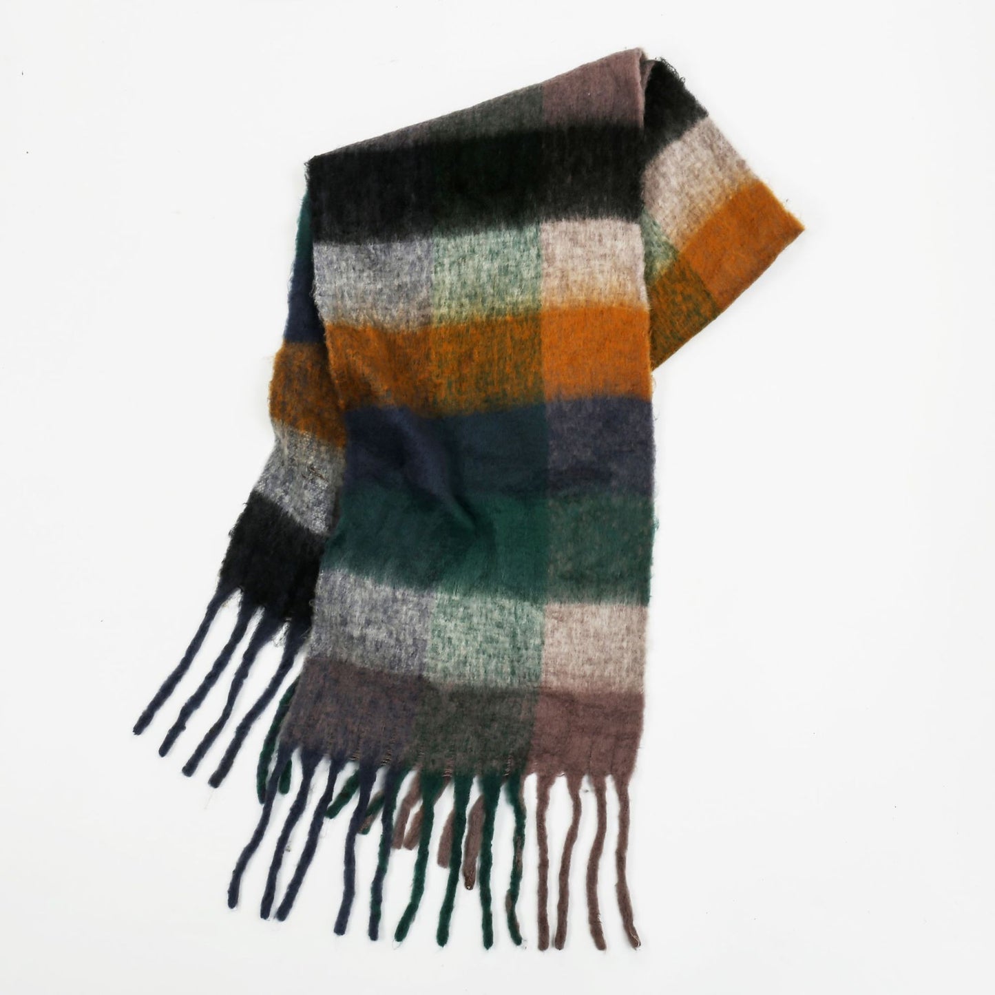 Mohair Lattice Tassel Scarf