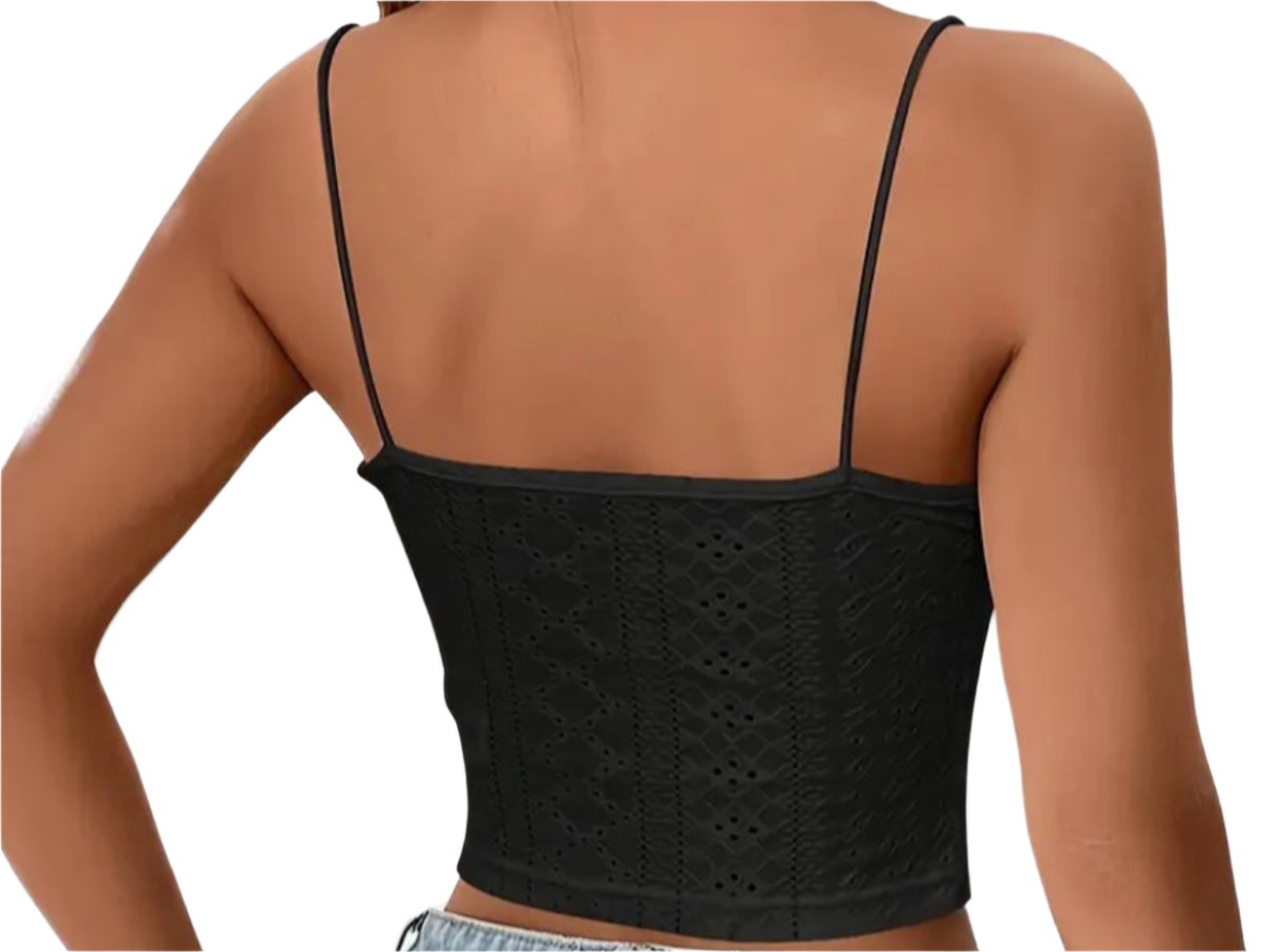 Jacquard Lace Spaghetti Strap Top