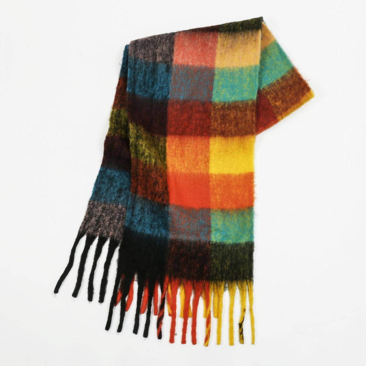 Mohair Lattice Tassel Scarf