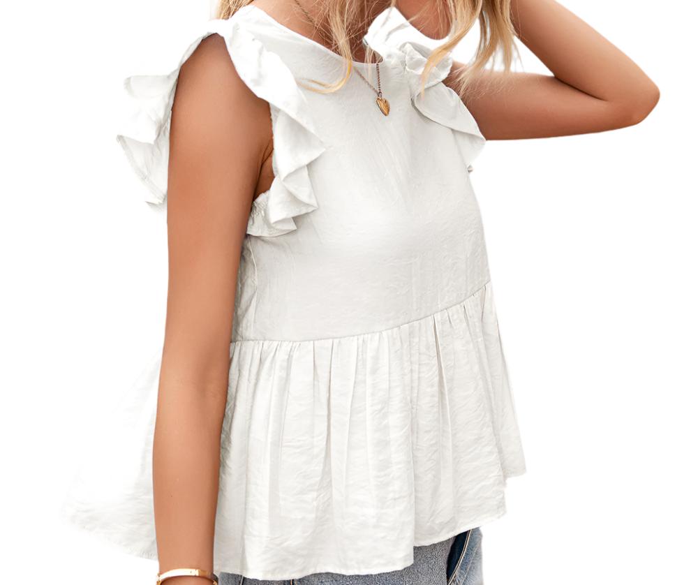 Ruffle Sleeve Lace Backless Top