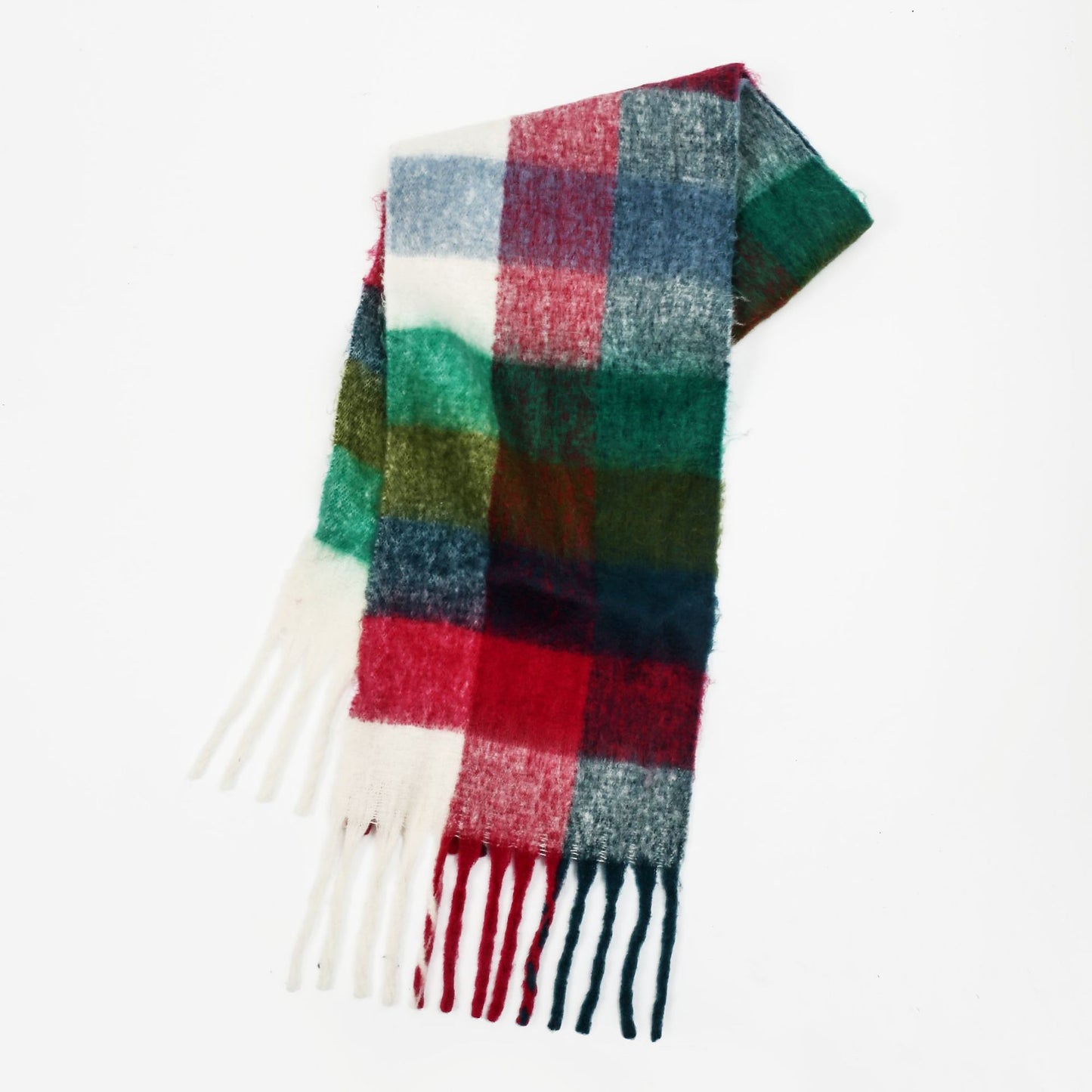 Mohair Lattice Tassel Scarf