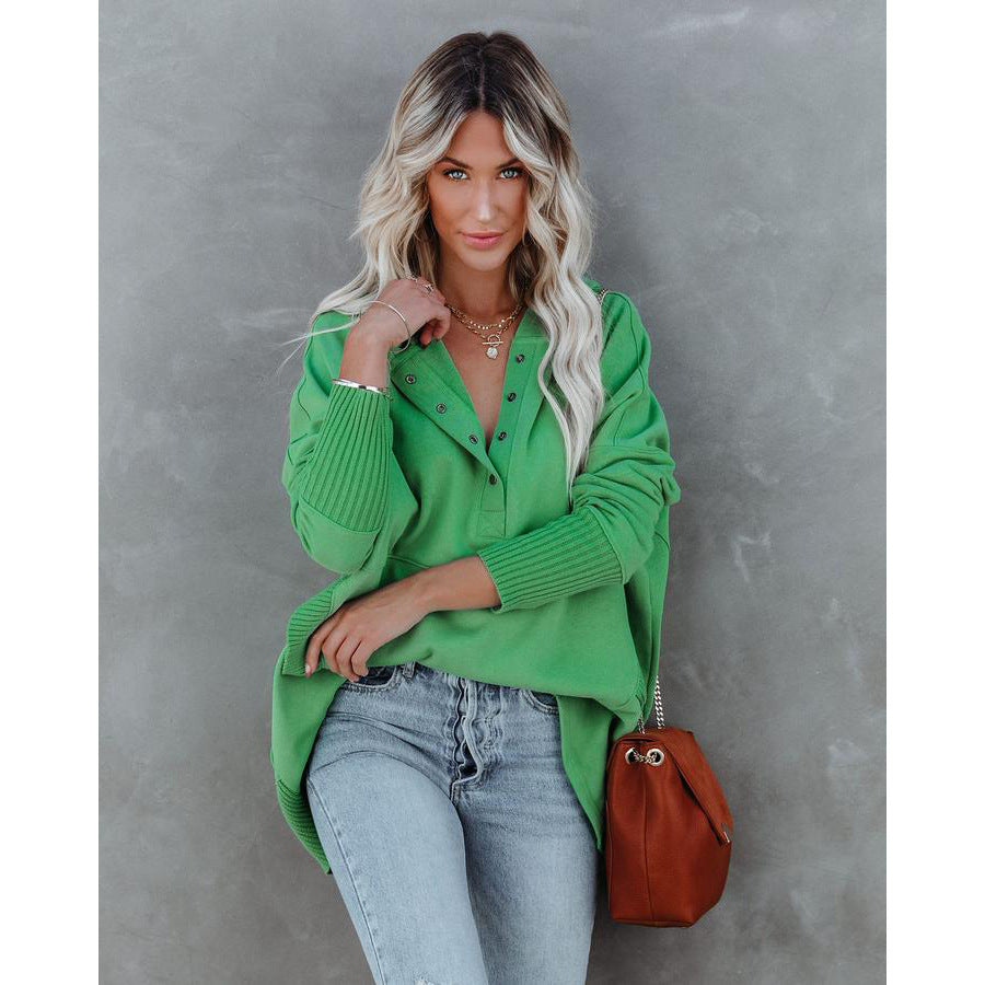 Loose Thread Patchwork Hooded Sweatshirt