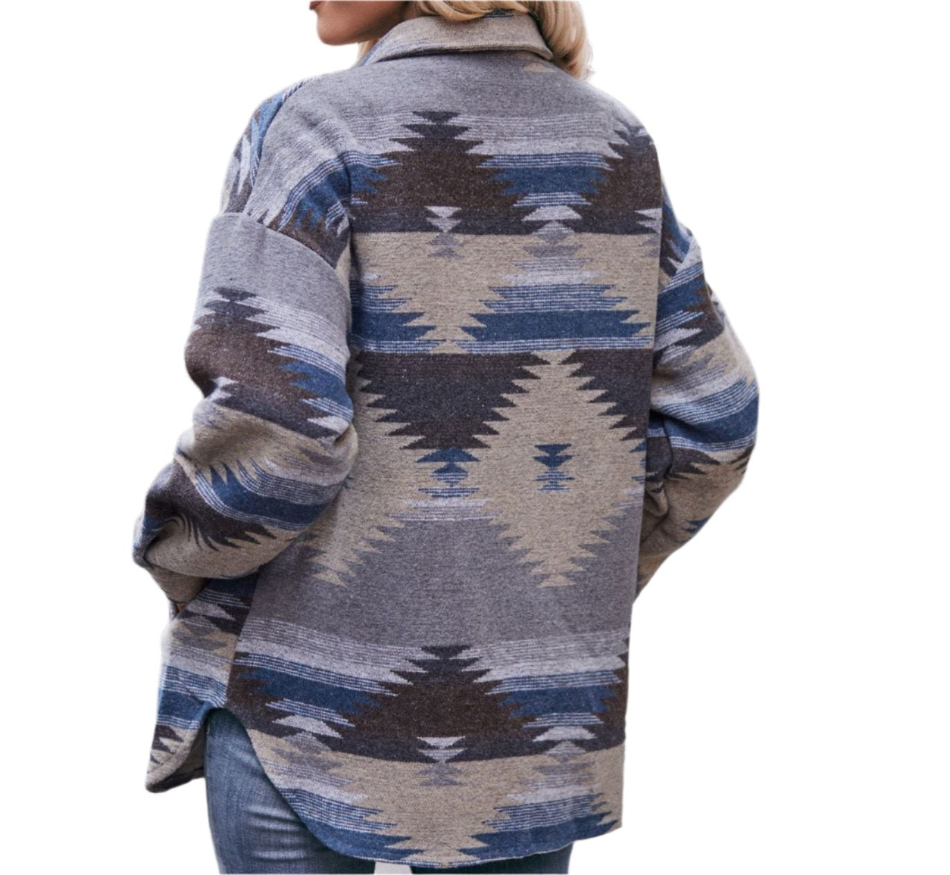 Aztec Geometric Abstract Woolen Coat