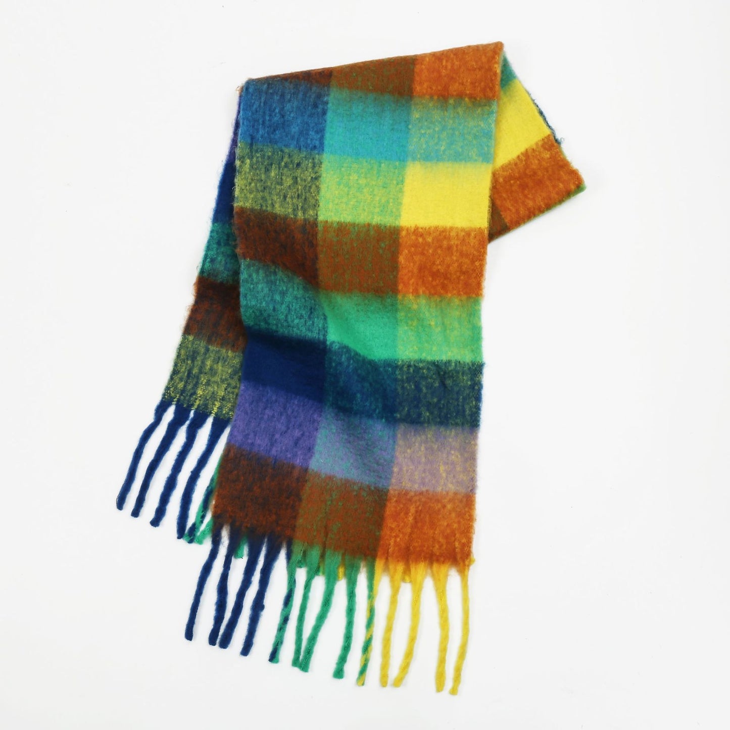 Mohair Lattice Tassel Scarf