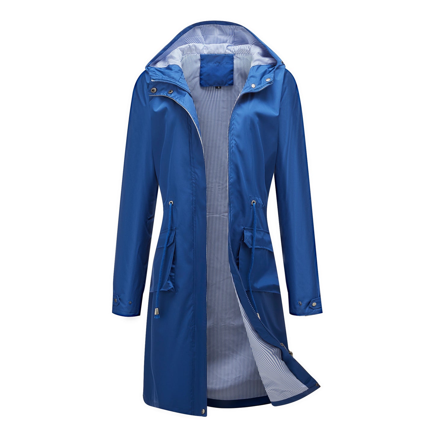 Trench Waterproof Hooded Striped Lining Coat