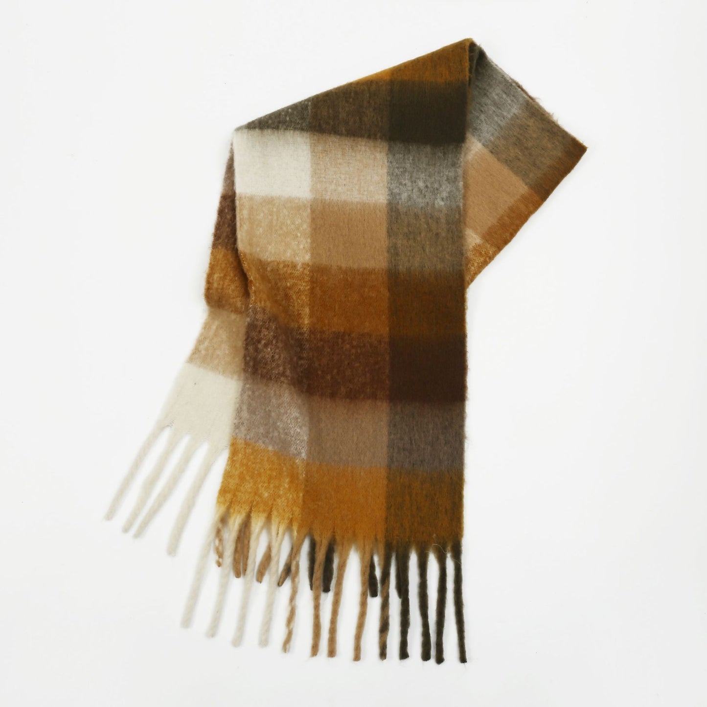 Mohair Lattice Tassel Scarf