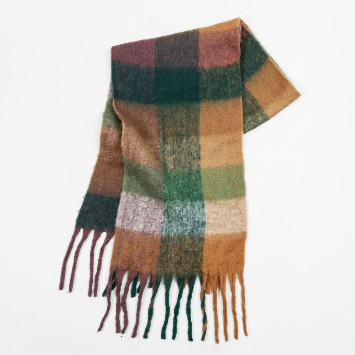 Mohair Lattice Tassel Scarf