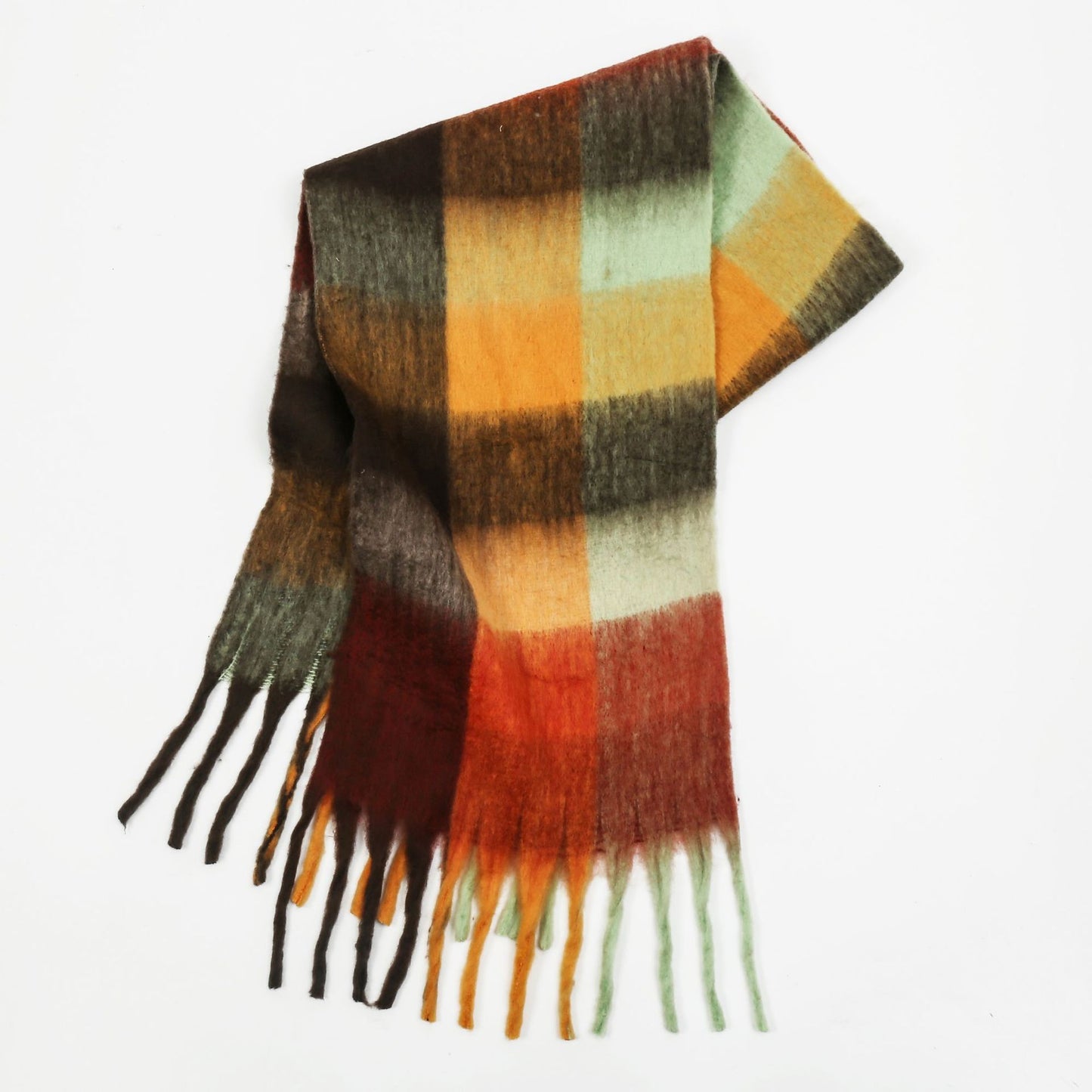 Mohair Lattice Tassel Scarf