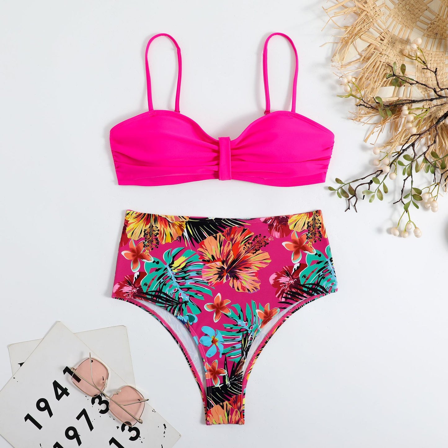 Split Retro Sexy Printed Bikini