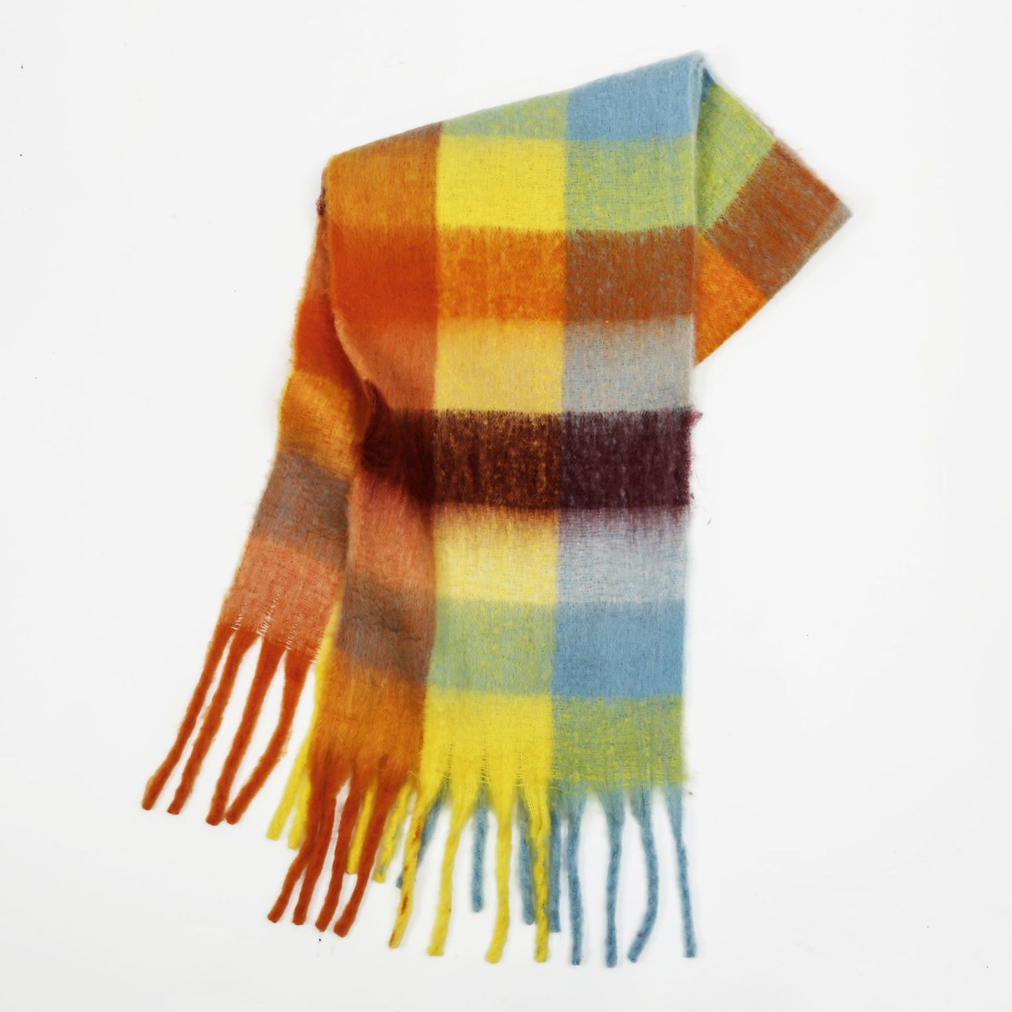 Mohair Lattice Tassel Scarf