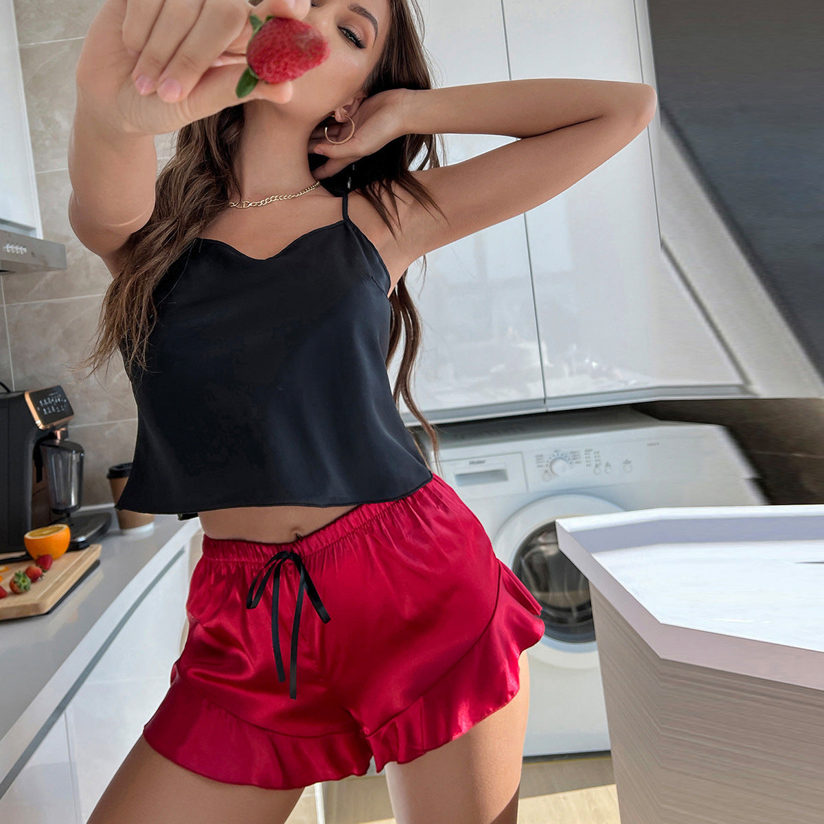 Black Clothes and Red Pants